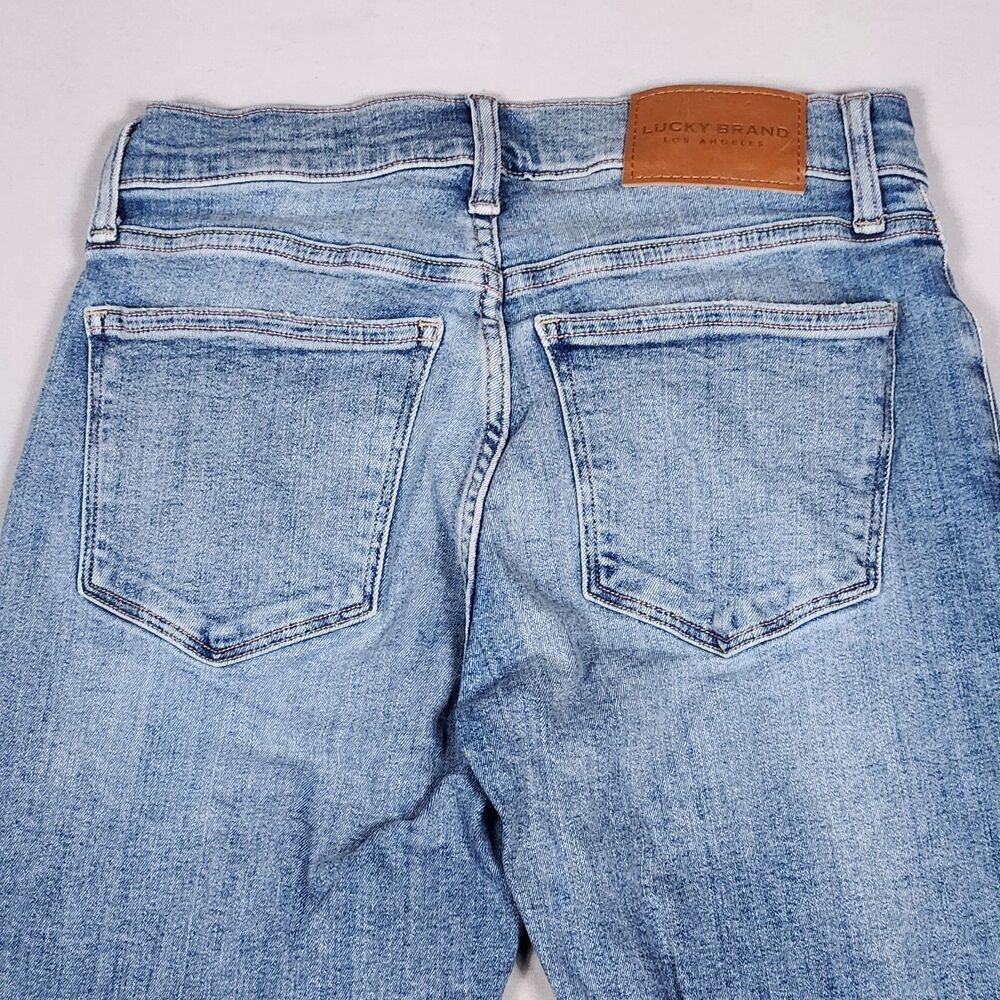 Lucky Brand Mid Rise Super Skinny Jeans Distressed Light Wash 6/28 - Picture 4 of 13